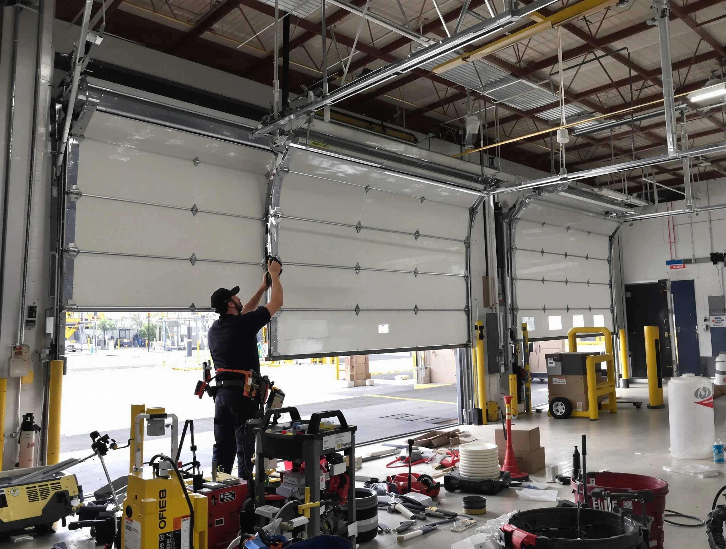Portland Garage Door Repair technician performing commercial garage door repair in Portland